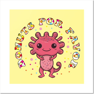 Donuts Por Favor Kids Funny Axolotl  donut lovers Posters and Art